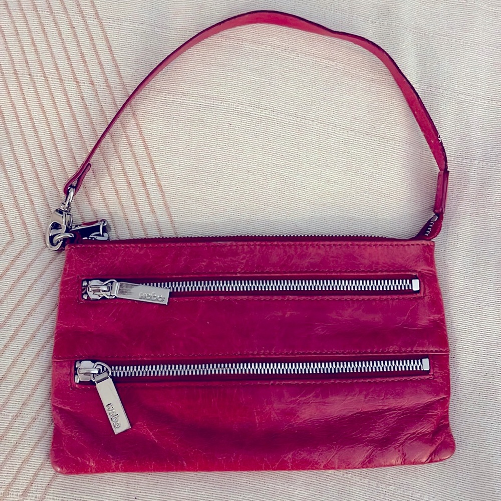 Hobo Red Leather Little Clutch Purse